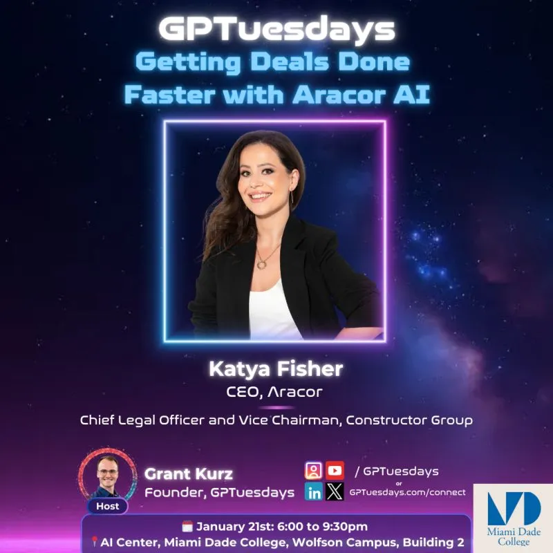 Katya Fisher speaking at Getting Deals Done Faster with Aracor AI
